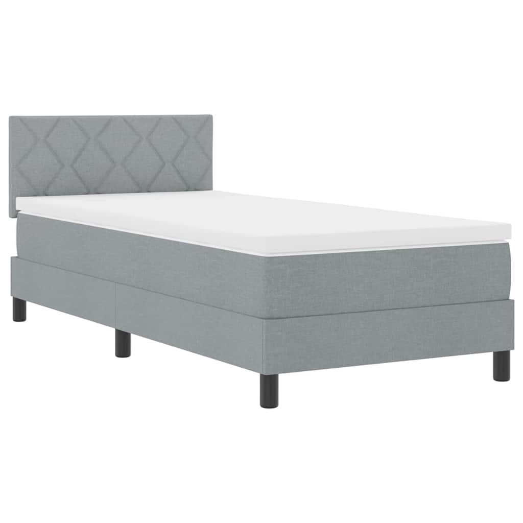 Krevet s opruga kutije Svjetlosiva 90 x 200 cm tkanina
