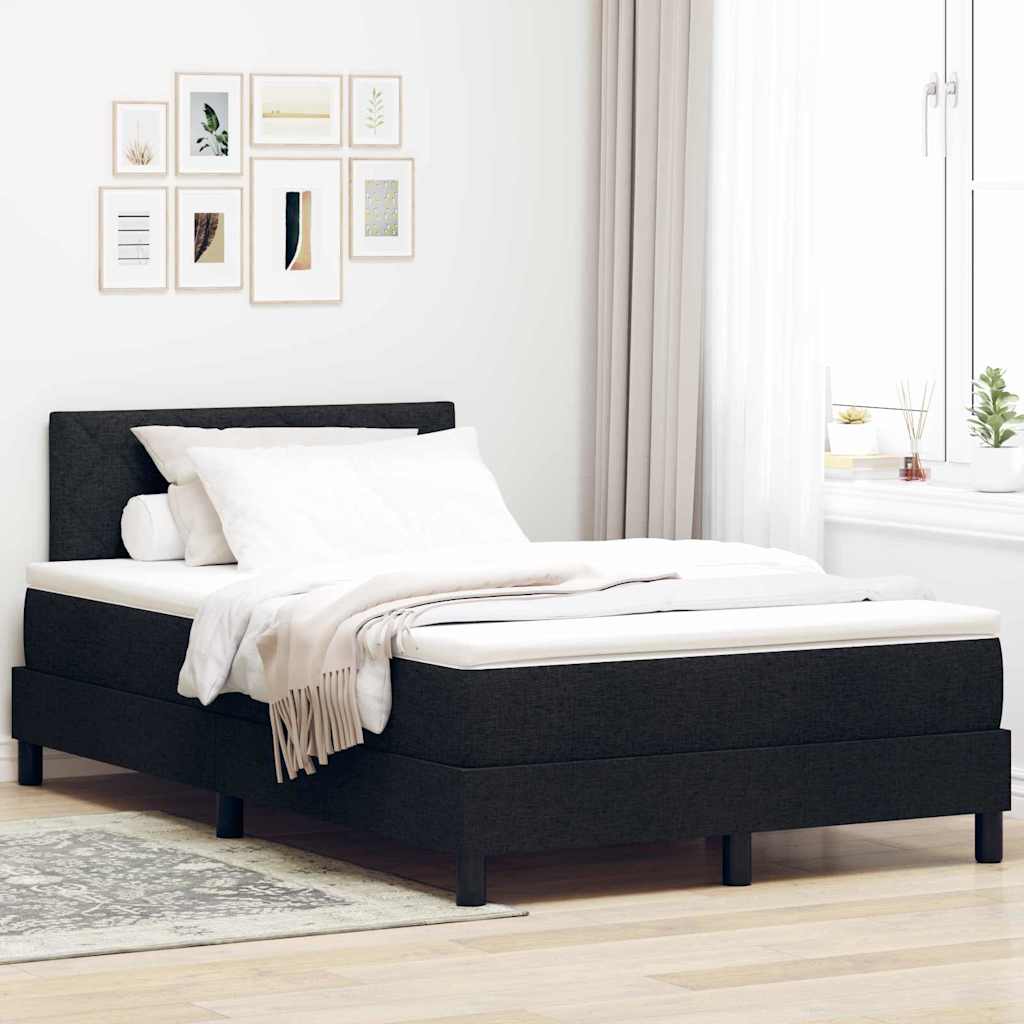 Krevet s opruga kutije s madracem Crna 120 x 190 cm tkanina