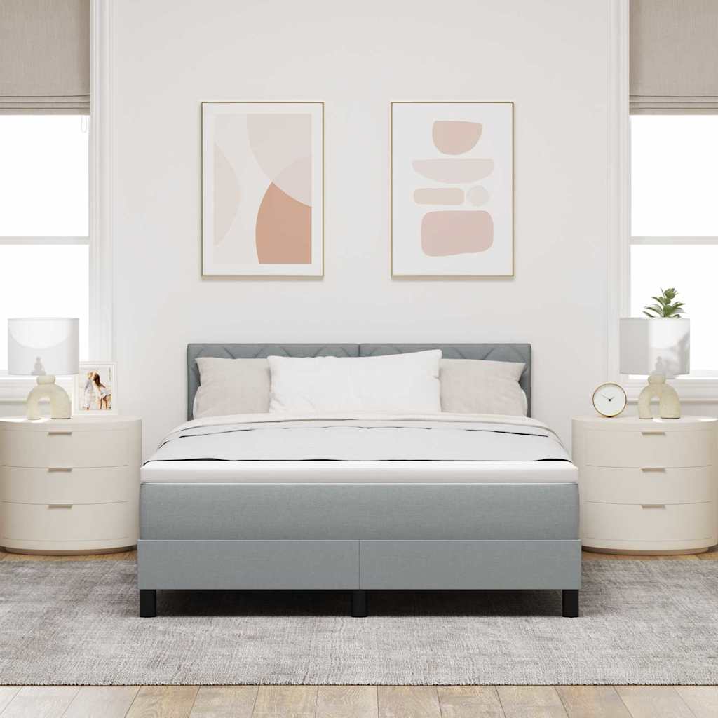 Krevet s opruga kutije Svjetlosiva 160 x 200 cm tkanina
