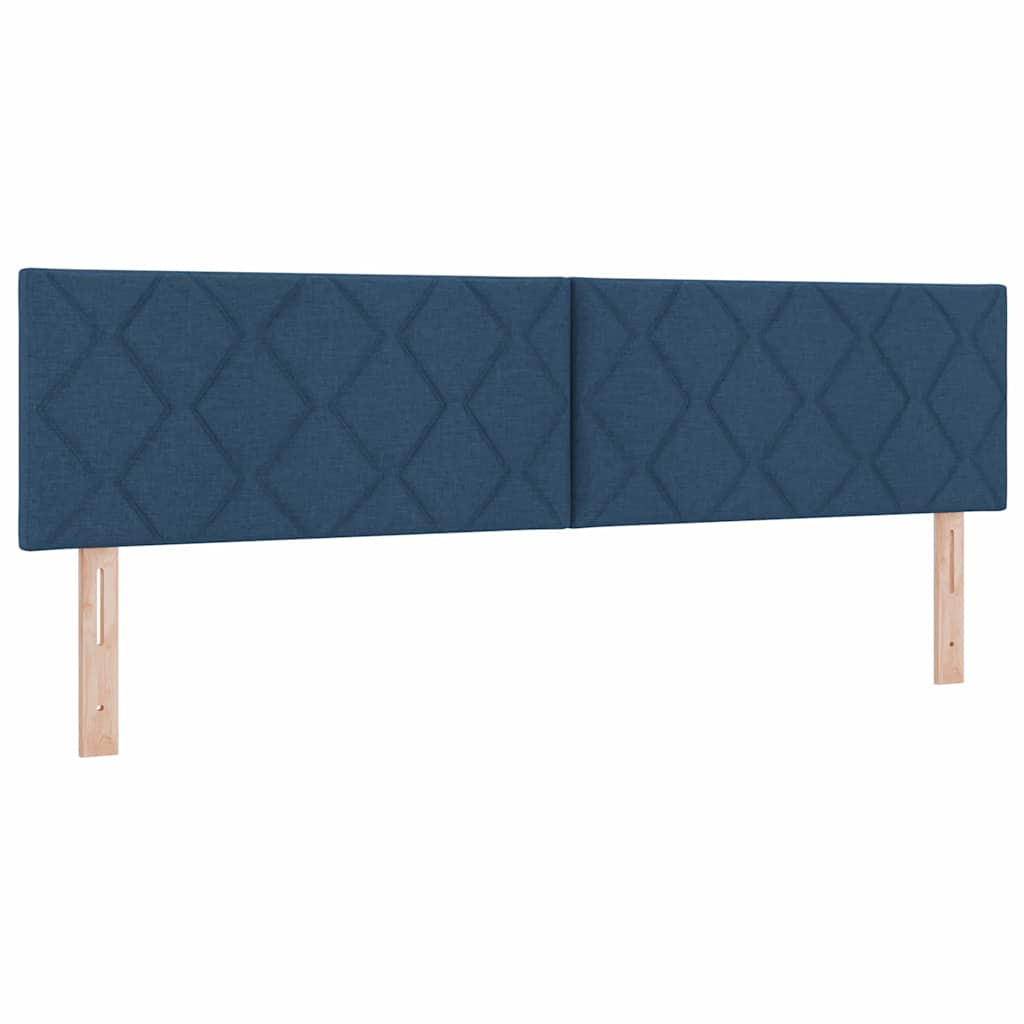 Krevet s opruga kutije s LED trakama Plava 180 x 200 cm tkanina