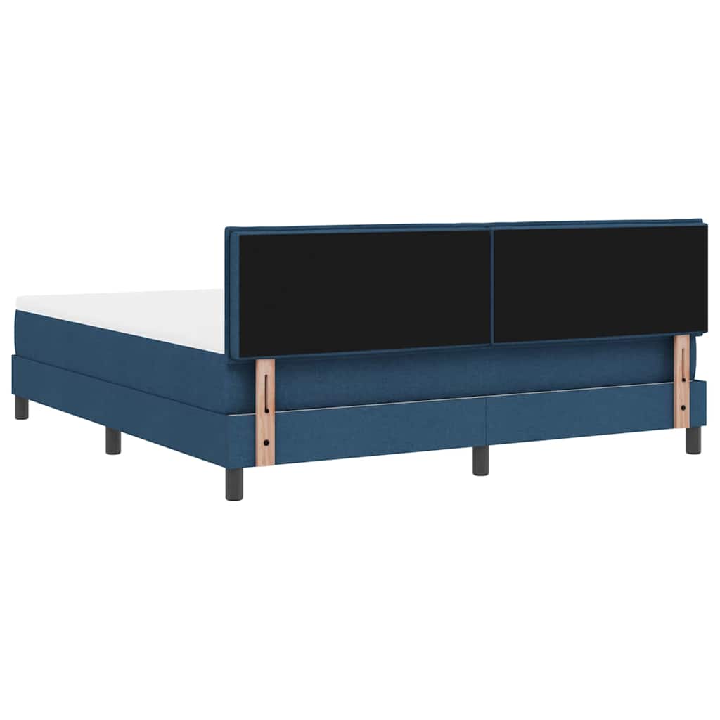 Krevet s opruga kutije s LED trakama Plava 180 x 200 cm tkanina