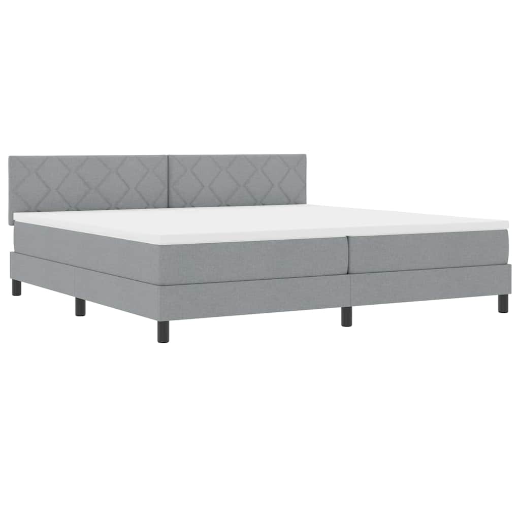 Krevet s opruga kutije Svjetlosiva 200 x 200 cm tkanina