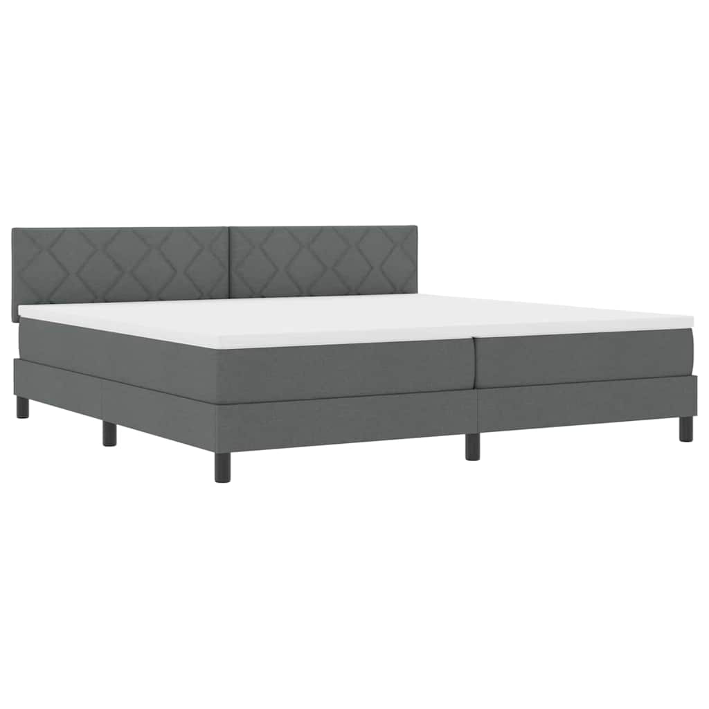 Krevet s opruga kutije Tamno siva 200 x 200 cm tkanina