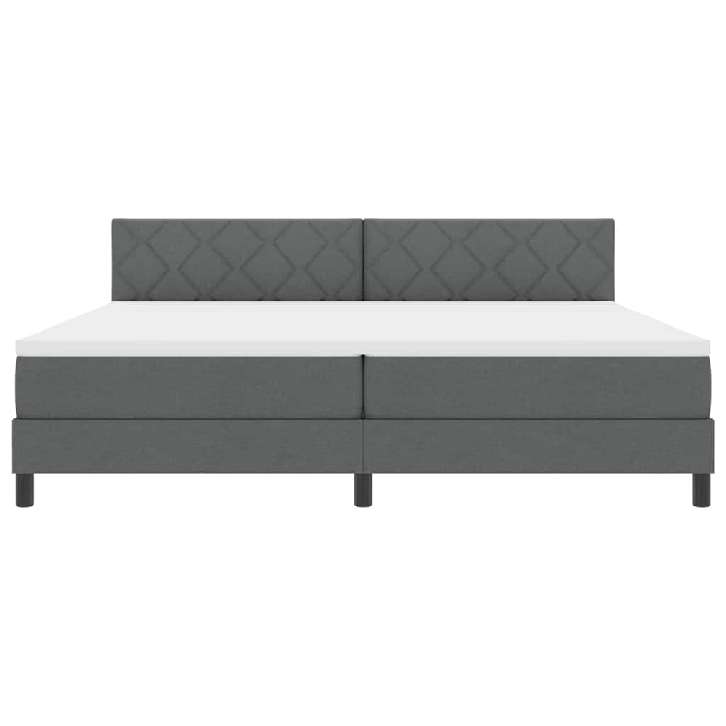 Krevet s opruga kutije Tamno siva 200 x 200 cm tkanina