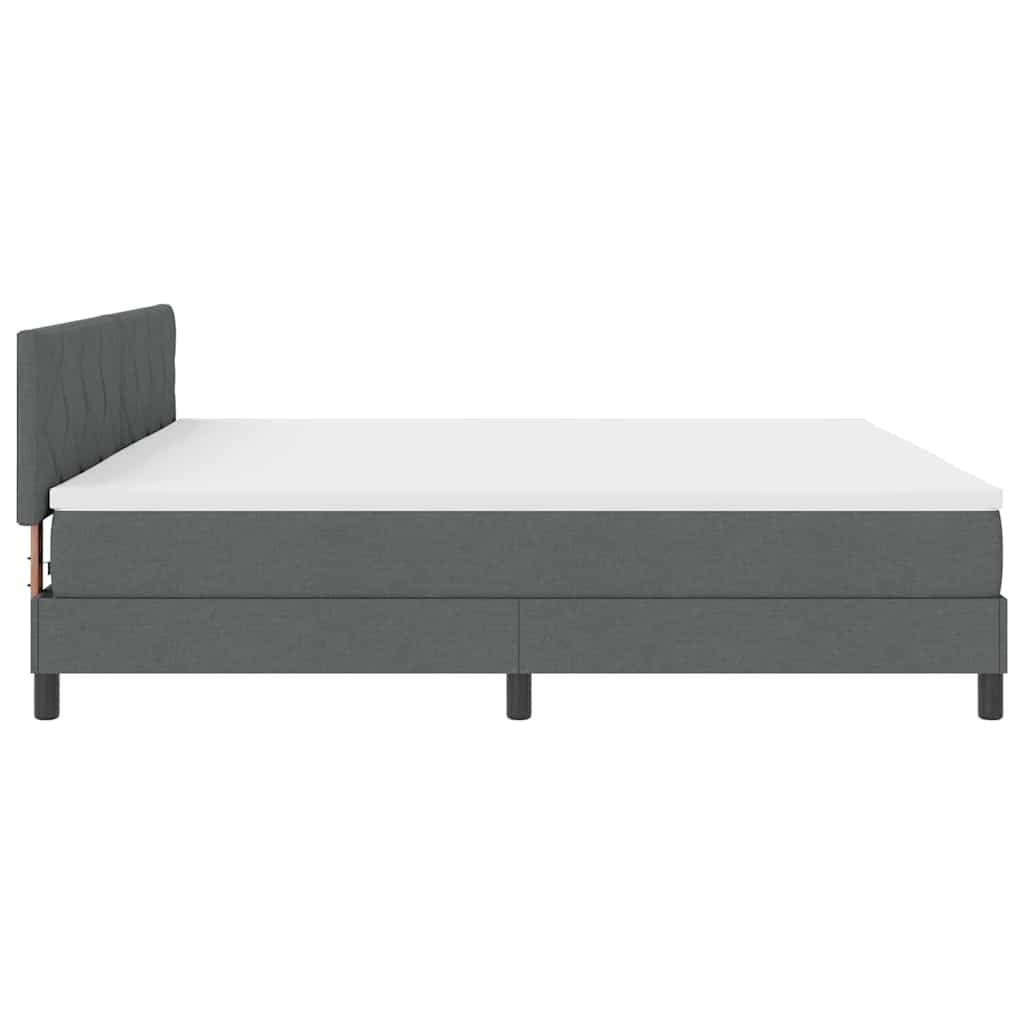 Krevet s opruga kutije Tamno siva 200 x 200 cm tkanina