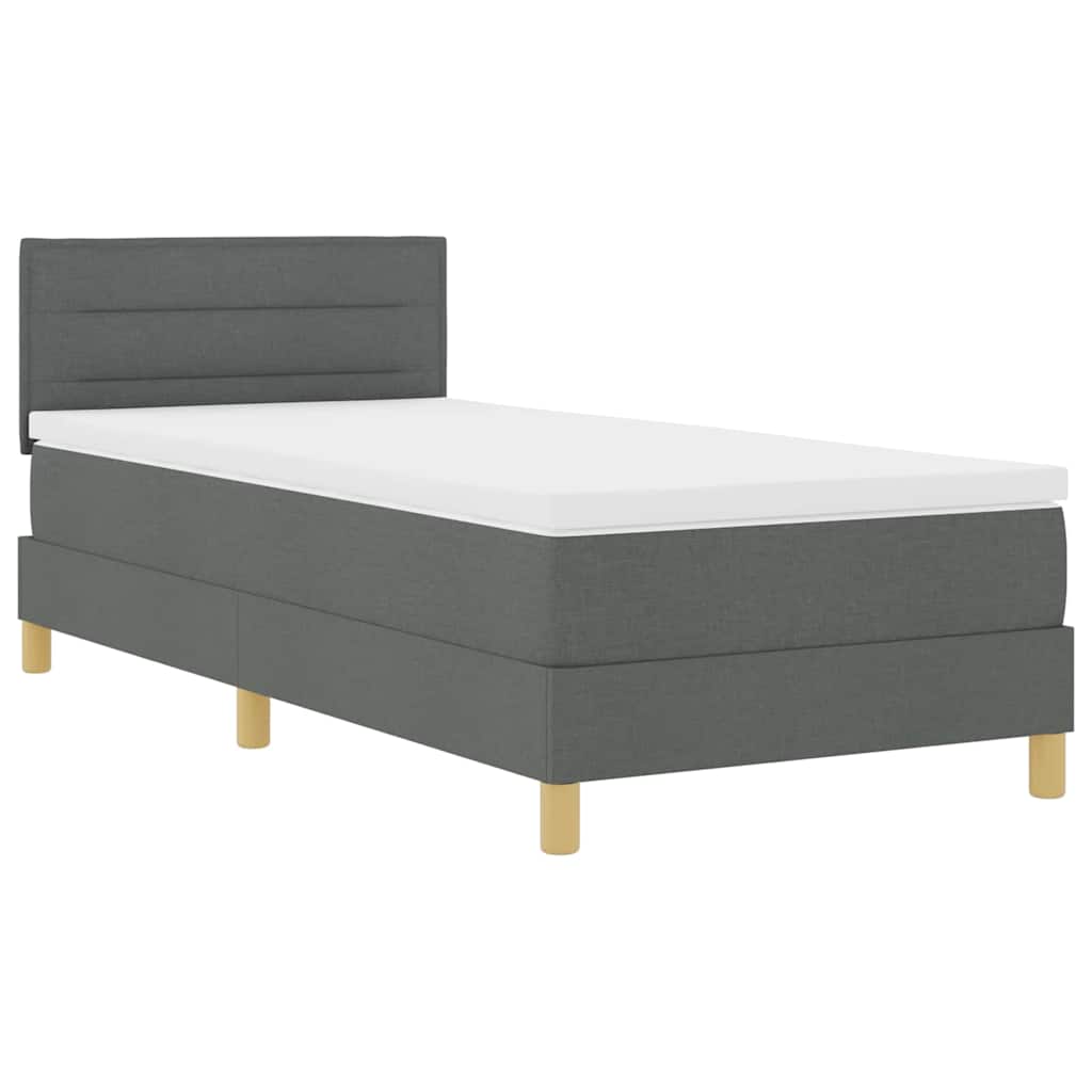 LED Box Spring Krevet Tamno siva 90 x 190 cm tkanina
