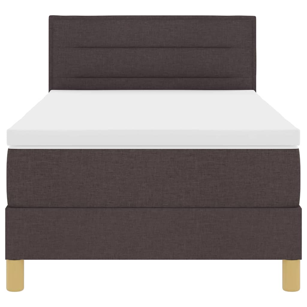 LED Box Spring Krevet Tamno smeđa 90 x 190 cm tkanina
