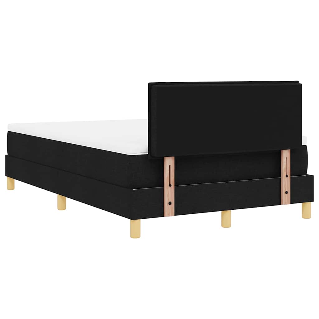 LED Box Spring Krevet s LED trakama Crna 120 x 200 cm tkanina