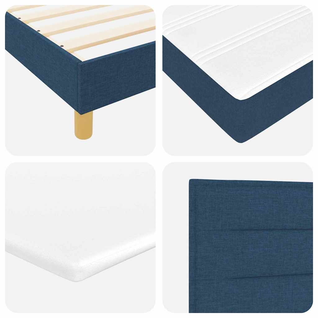 LED Box Spring Krevet s LED trakama Plava 120 x 200 cm tkanina