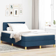 LED Box Spring Krevet s LED trakama Plava 120 x 200 cm tkanina