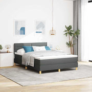 LED Box Spring Krevet Tamno siva 140 x 190 cm tkanina