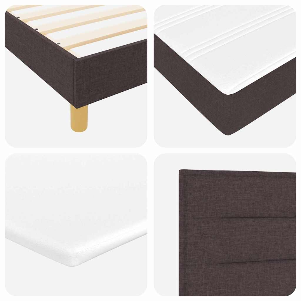 LED Box Spring Krevet Tamno smeđa 140 x 200 cm tkanina