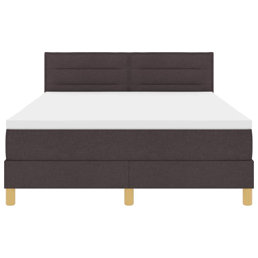 LED Box Spring Krevet Tamno smeđa 140 x 200 cm tkanina