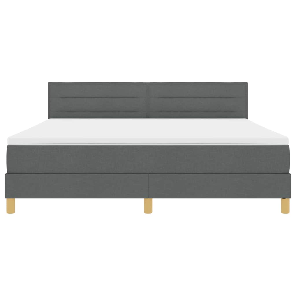 LED Box Spring Krevet Tamno siva 180 x 200 cm tkanina