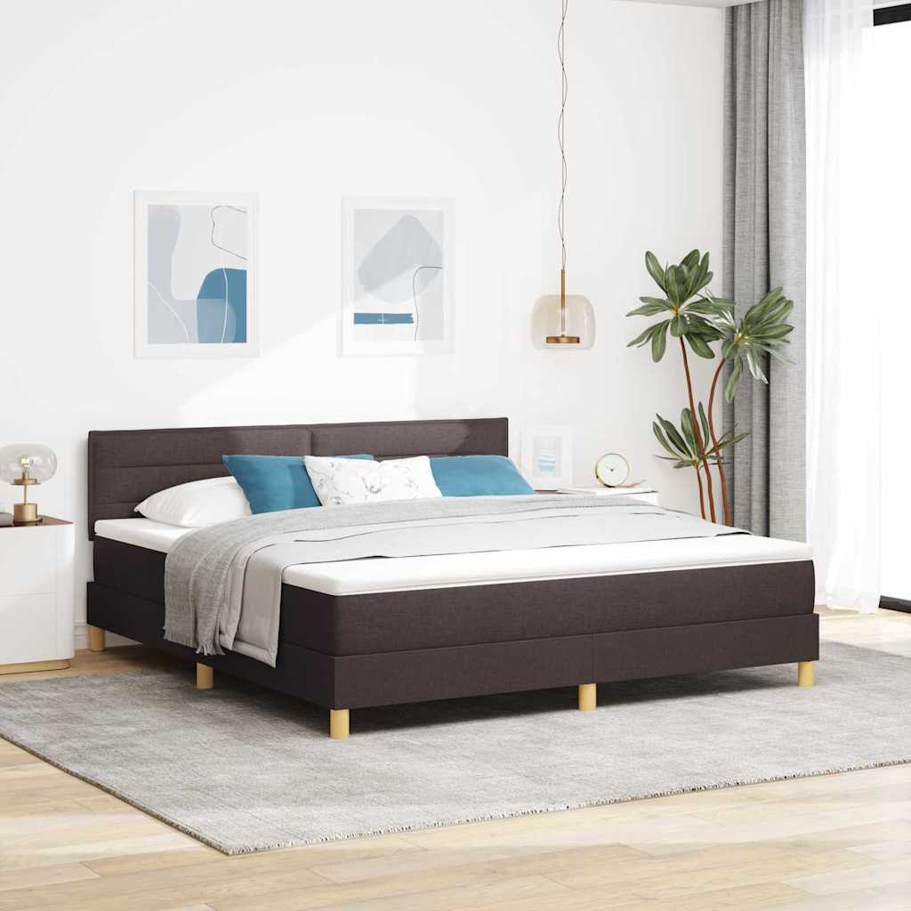 LED Box Spring Krevet Tamno smeđa 180 x 200 cm tkanina