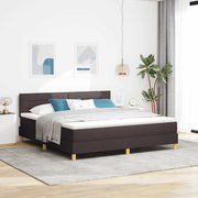 LED Box Spring Krevet Tamno smeđa 180 x 200 cm tkanina