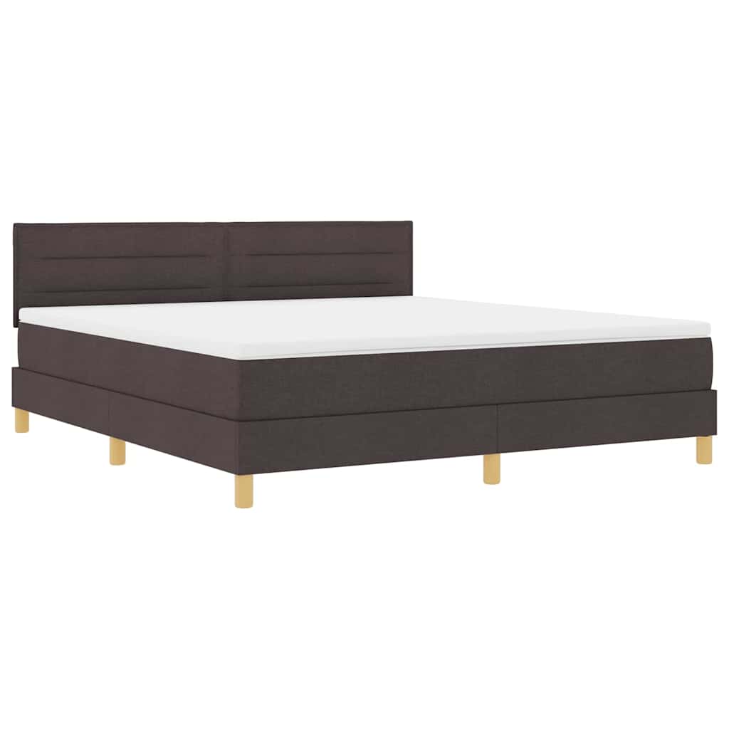 LED Box Spring Krevet Tamno smeđa 180 x 200 cm tkanina