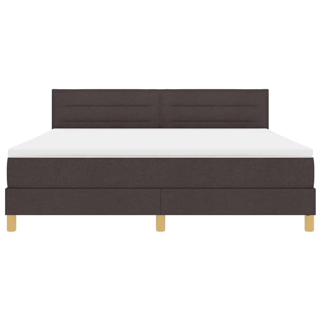 LED Box Spring Krevet Tamno smeđa 180 x 200 cm tkanina