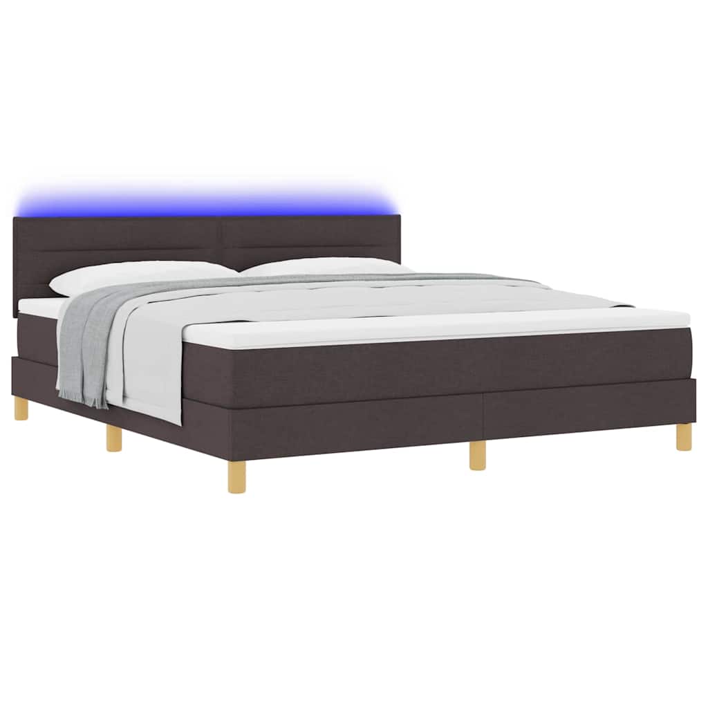 LED Box Spring Krevet Tamno smeđa 180 x 200 cm tkanina