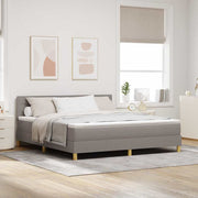 LED Box Spring Krevet Sivo-smeđa 180 x 200 cm tkanina