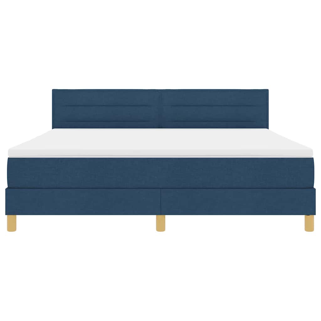 LED Box Spring Krevet s LED trakama Plava 180 x 200 cm tkanina