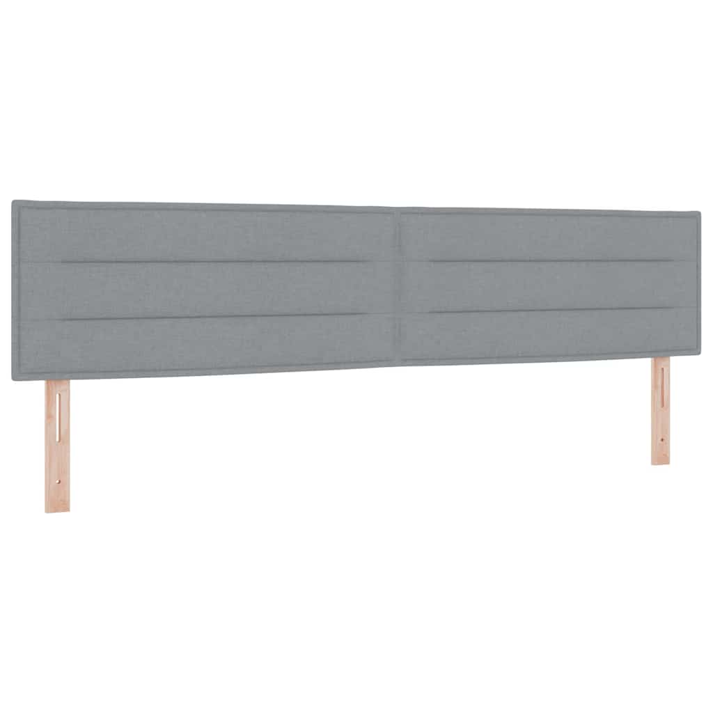 LED Box Spring Krevet Svijetlo siva 200 x 200 cm tkanina