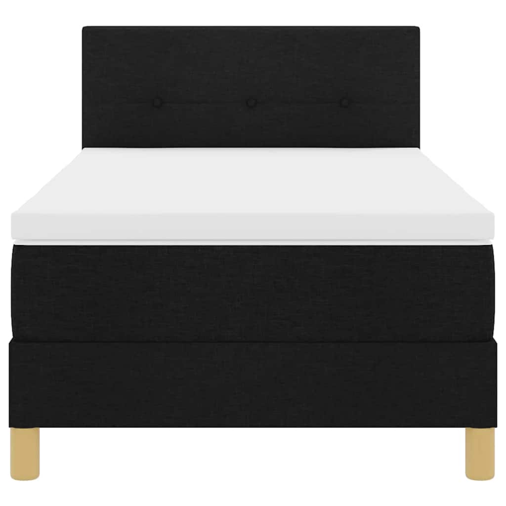 LED Box Spring Krevet s LED trakama Crna 80 x 200 cm tkanina