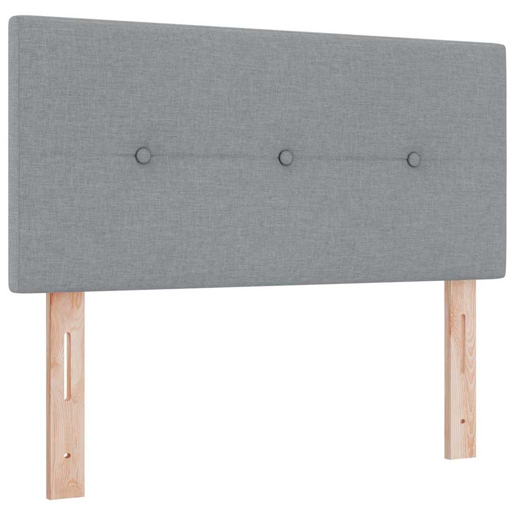 LED Box Spring Krevet Svijetlo siva 90 x 200 cm tkanina