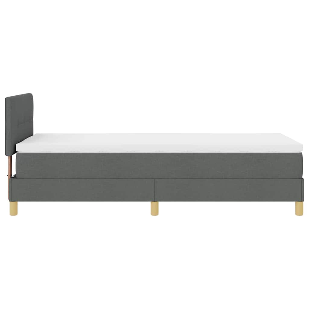 LED Box Spring Krevet Tamno siva 90 x 200 cm tkanina