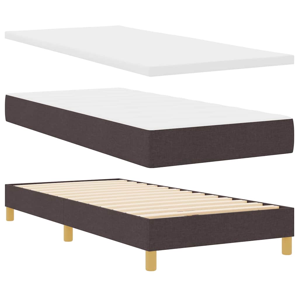 LED Box Spring Krevet Tamno smeđa 100 x 200 cm tkanina