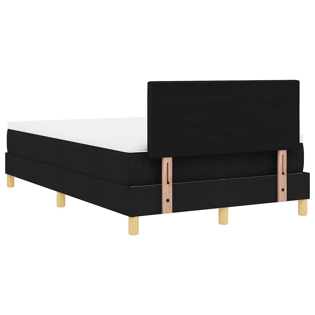 LED Box Spring Krevet s LED trakama Crna 120 x 200 cm tkanina
