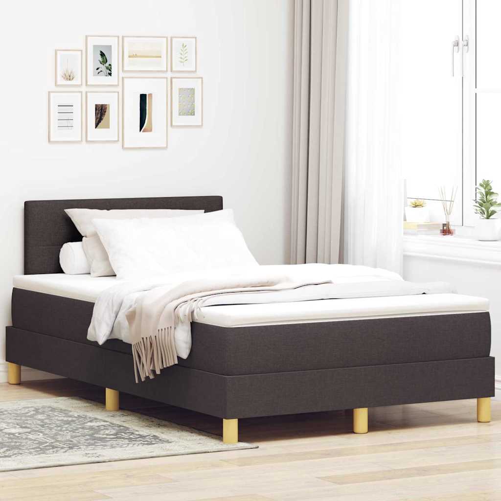 LED Box Spring Krevet Tamno smeđa 120 x 200 cm tkanina