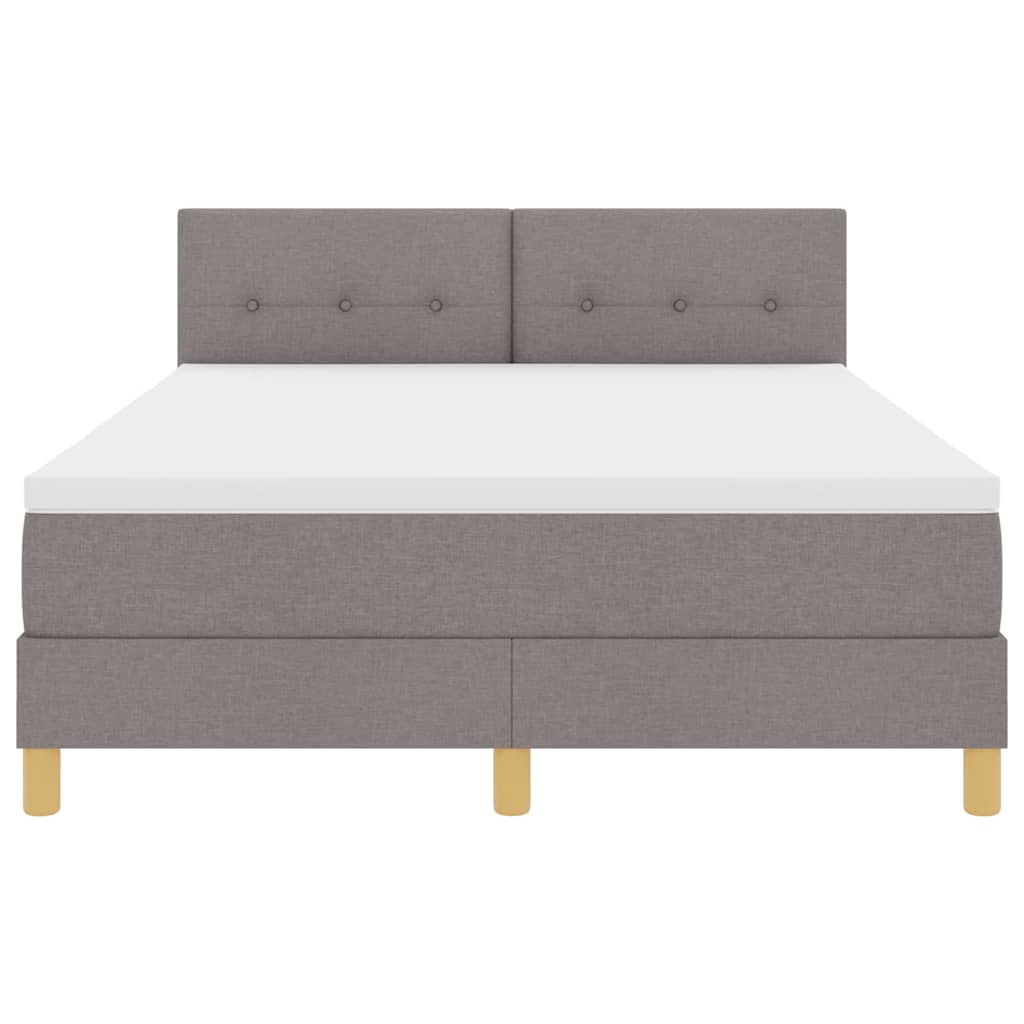 LED Box Spring Krevet Sivo-smeđa 140 x 190 cm tkanina