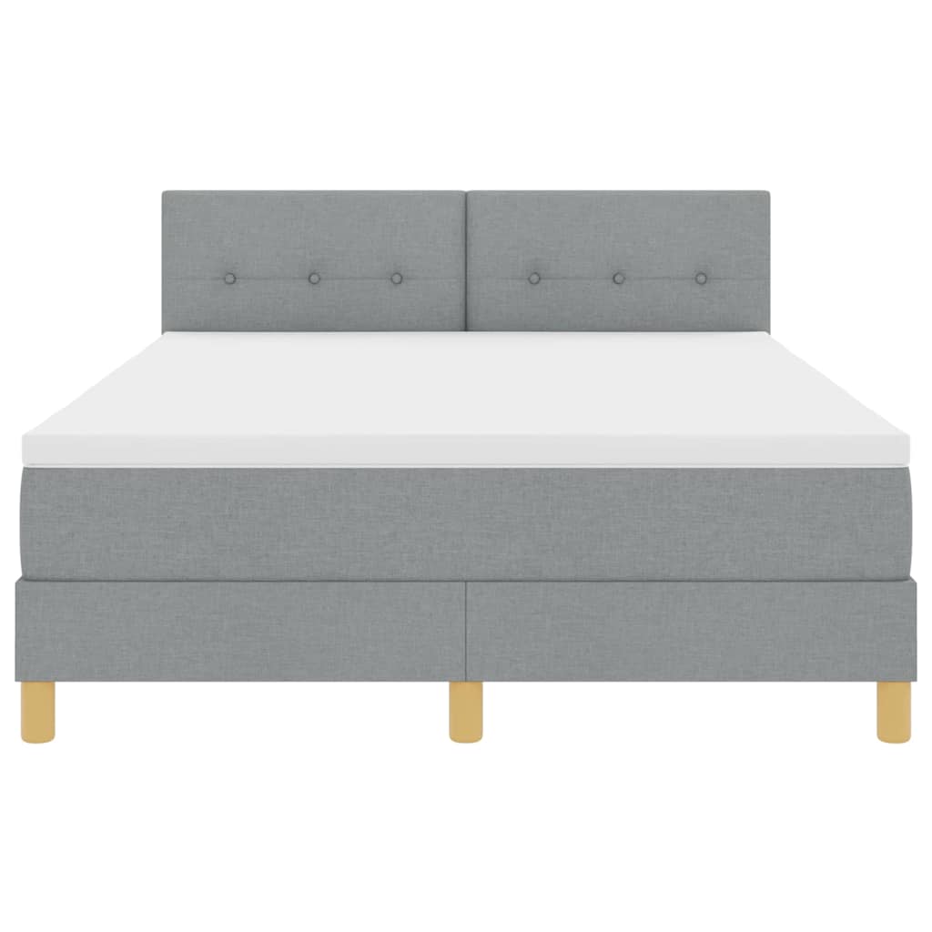 LED Box Spring Krevet Svijetlo siva 140 x 200 cm tkanina