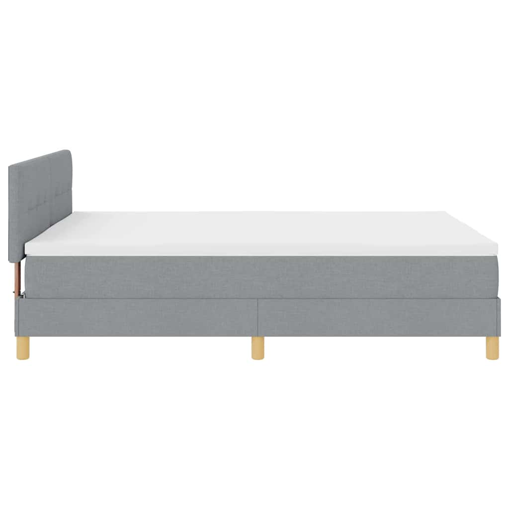 LED Box Spring Krevet Svijetlo siva 160 x 200 cm tkanina