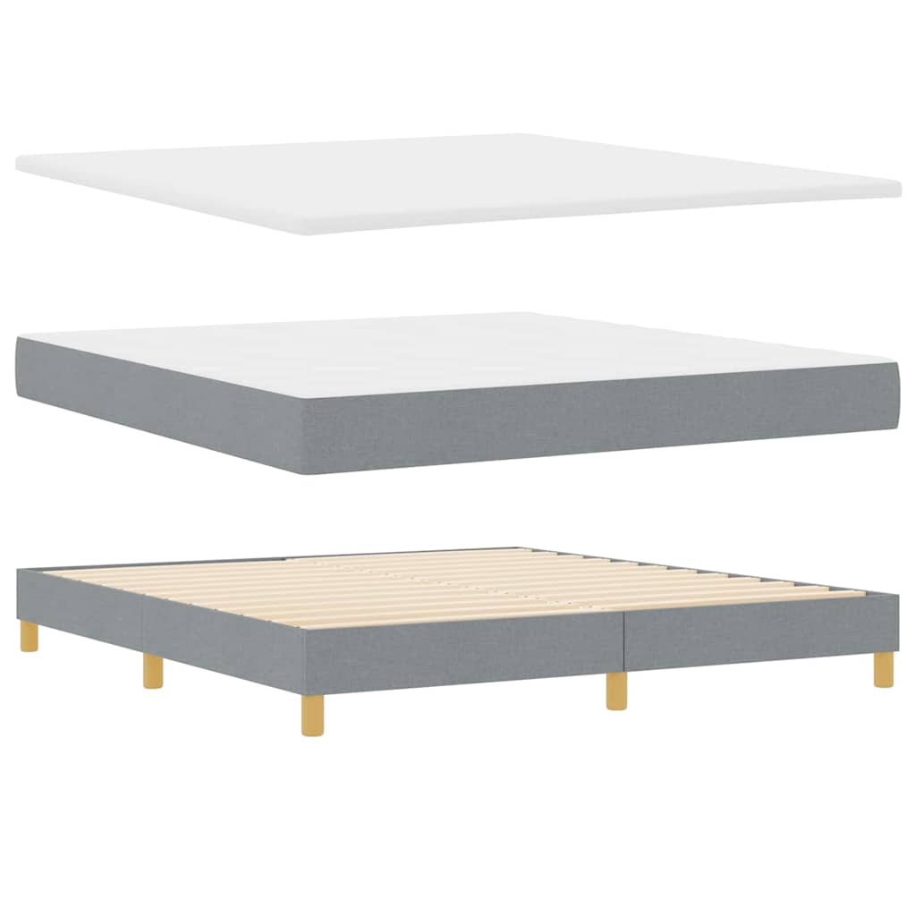 LED Box Spring Krevet Svijetlo siva 180 x 200 cm tkanina