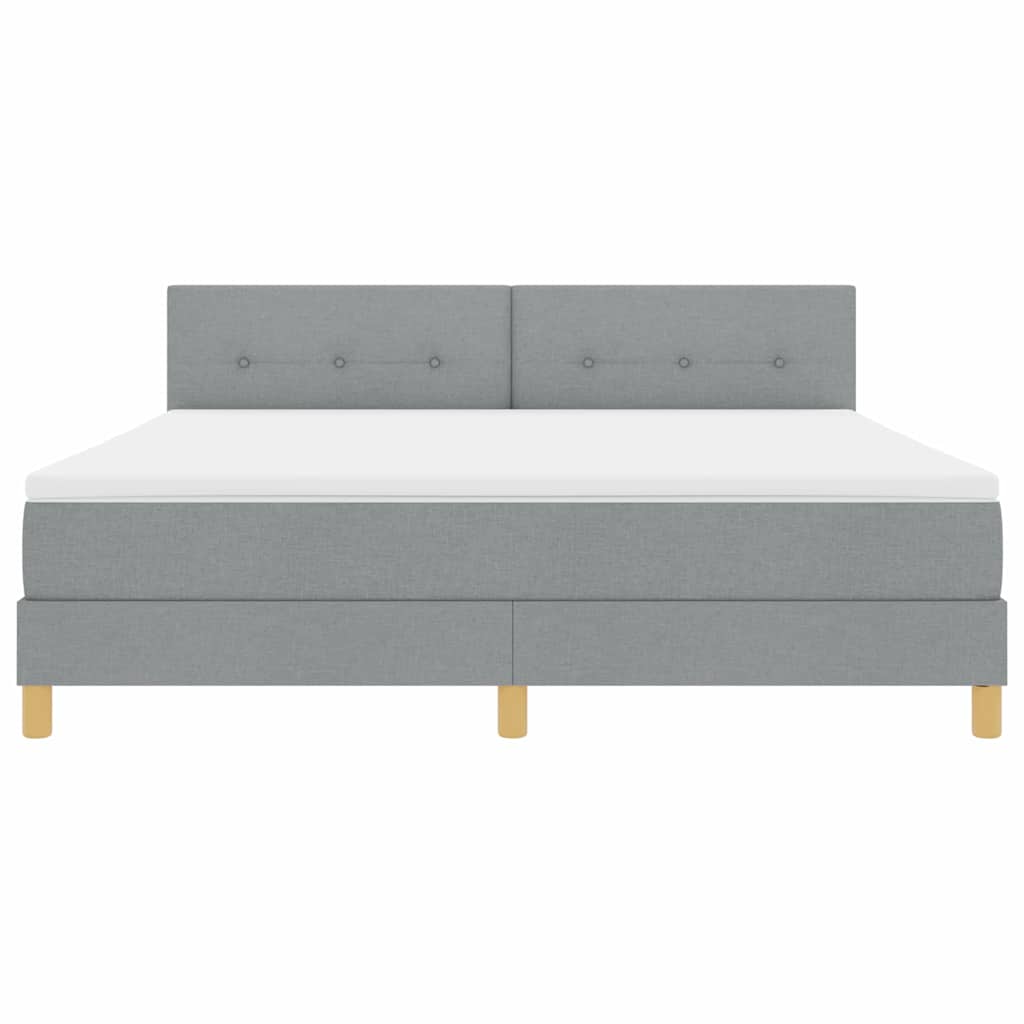 LED Box Spring Krevet Svijetlo siva 180 x 200 cm tkanina