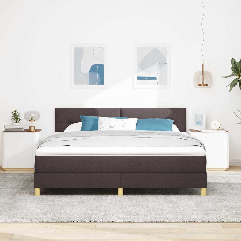 LED Box Spring Krevet Tamno smeđa 180 x 200 cm tkanina