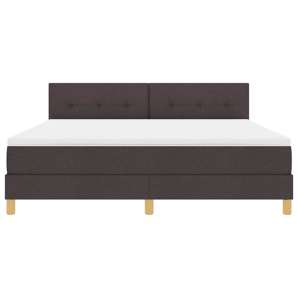 LED Box Spring Krevet Tamno smeđa 180 x 200 cm tkanina