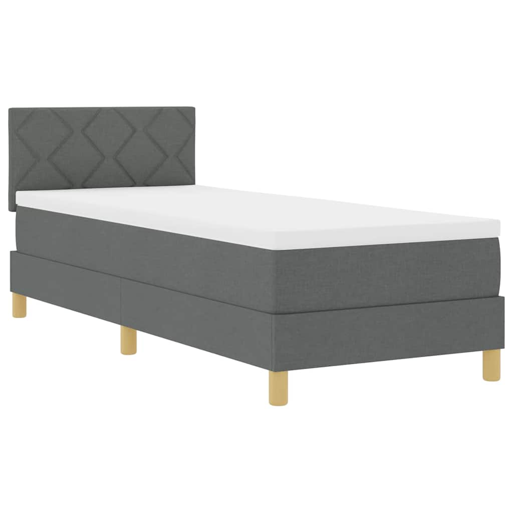 LED Box Spring Krevet s jastukom Tamno siva 80 x 200 cm tkanina
