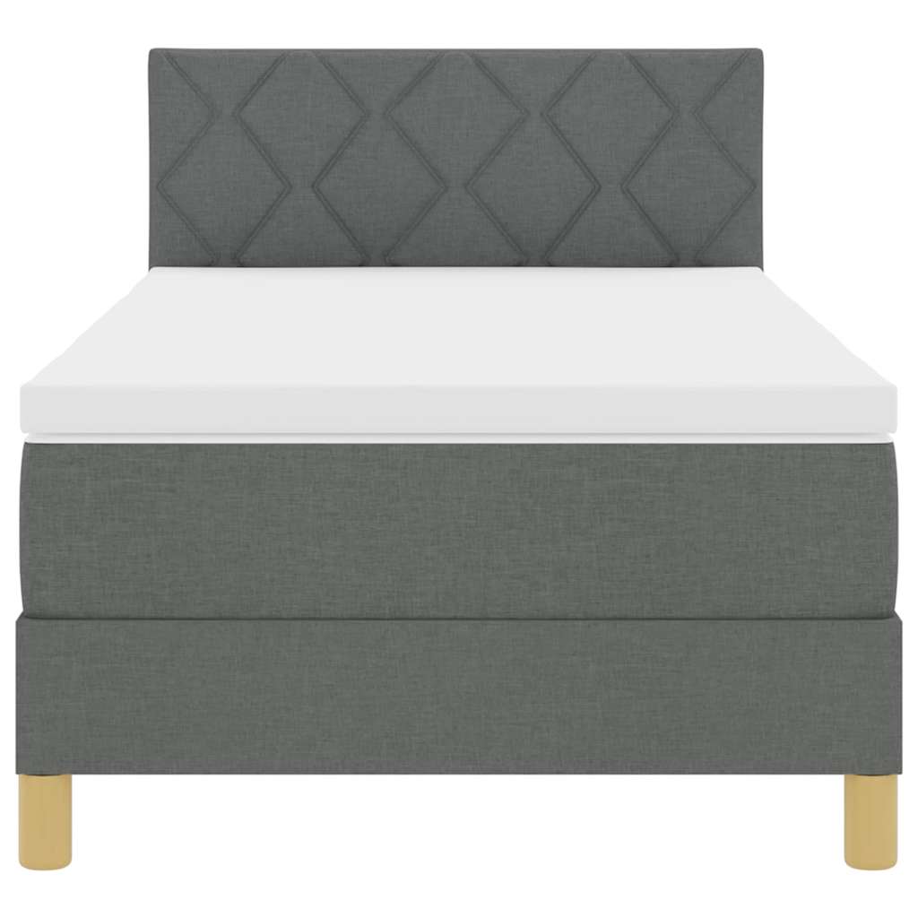 LED Box Spring Krevet Tamno siva 90 x 190 cm tkanina