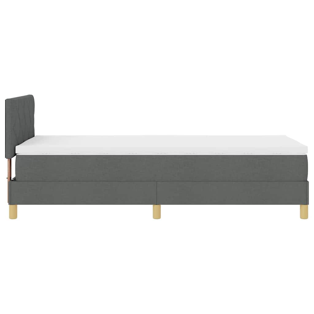 LED Box Spring Krevet Tamno siva 90 x 190 cm tkanina