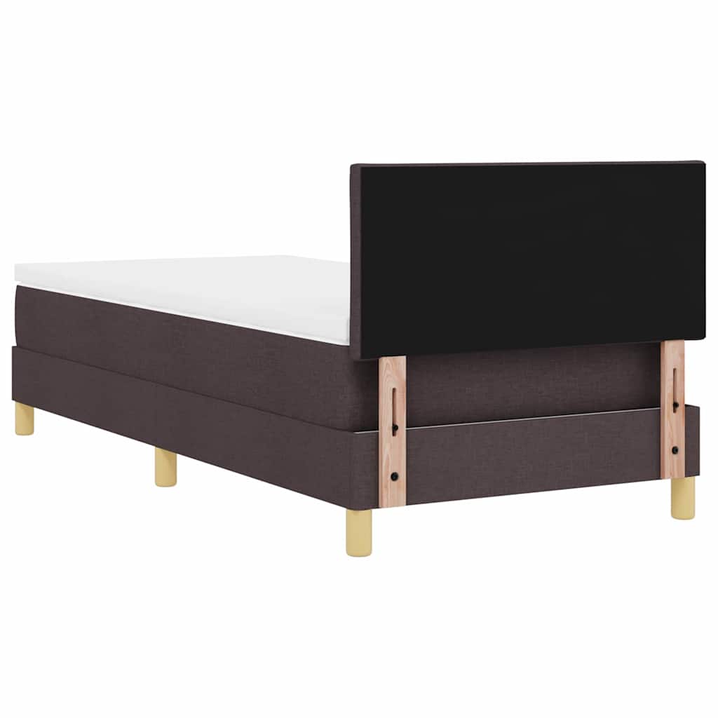 LED Box Spring Krevet Tamno smeđa 90 x 200 cm tkanina