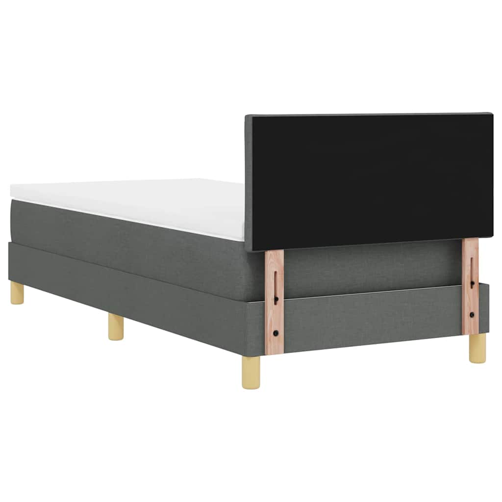 LED Box Spring Krevet Tamno siva 100 x 200 cm tkanina