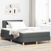LED Box Spring Krevet Tamno siva 120 x 190 cm tkanina