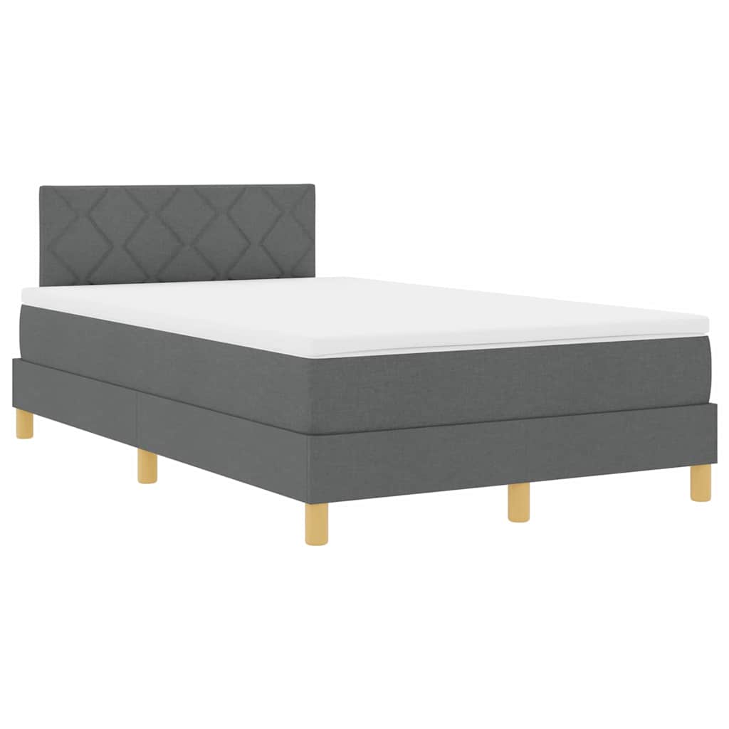 LED Box Spring Krevet Tamno siva 120 x 190 cm tkanina