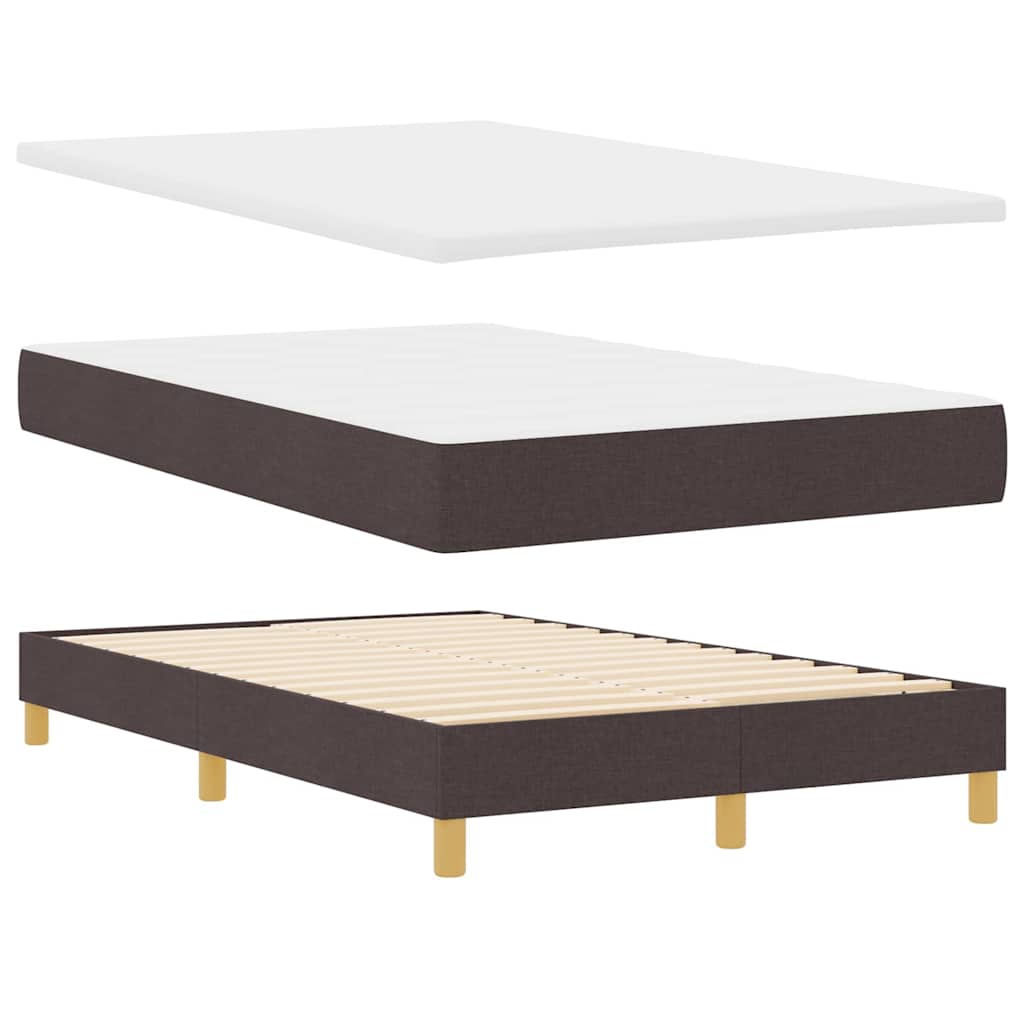LED Box Spring Krevet Tamno smeđa 120 x 190 cm tkanina