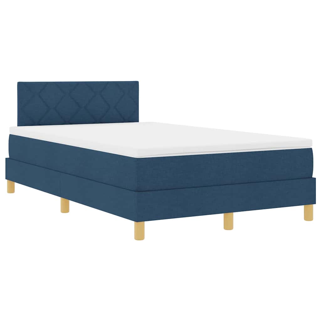 LED Box Spring Krevet s LED trakama Plava 120 x 200 cm tkanina