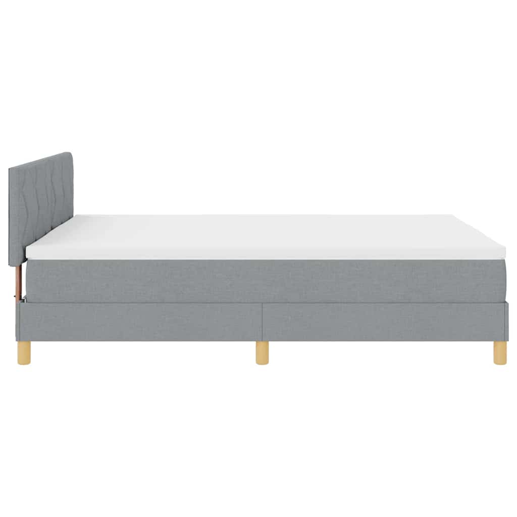 LED Box Spring Krevet Svijetlo siva 160 x 200 cm tkanina