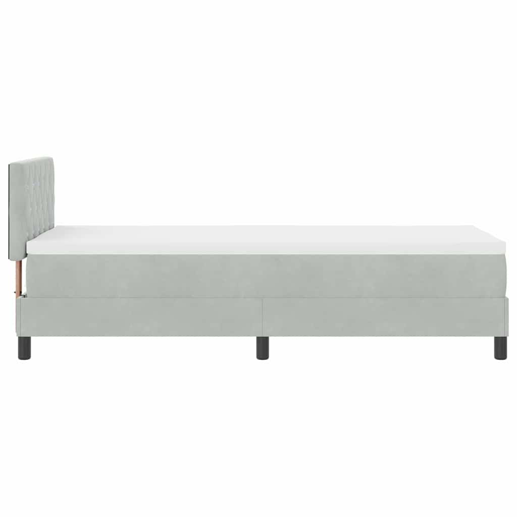 LED Box Spring Krevet Svijetlo siva 80 x 200 cm Baršun